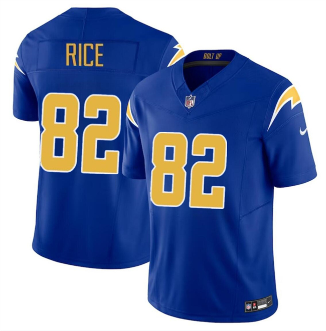 Youth Los Angeles Chargers #82 Brenden Rice Royal 2024 Draft F.U.S.E Vapor Limited Football Stitched Jersey